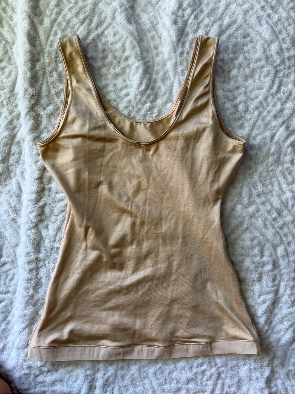 SPANX Nude Seamless Shaping Tank Top Women’s M Beige Sculpting Compression - Picture 7 of 7